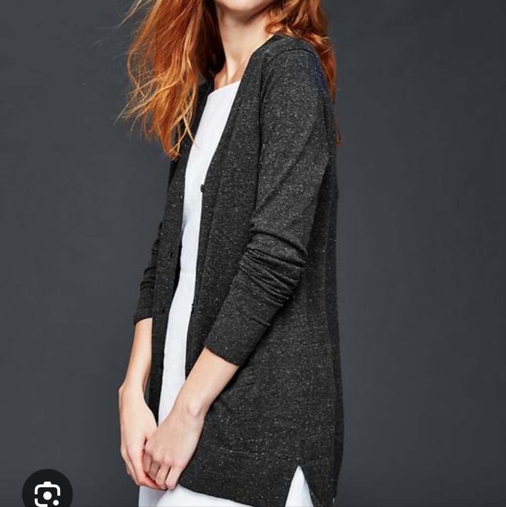 GAP Heathered Grey Long Cardigan